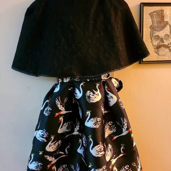 Cape Swan Black Dress - Picture 1 of 4